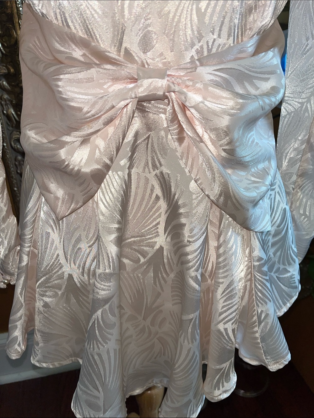 Vintage Miss Ashlee Pink & Cream Lace High-Neck Victorian-Inspired Blouse Size 6 - Picture 15 of 17